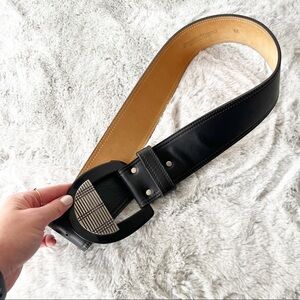 STREETS AHEAD Black Leather Belt with Silver Toned Hardware